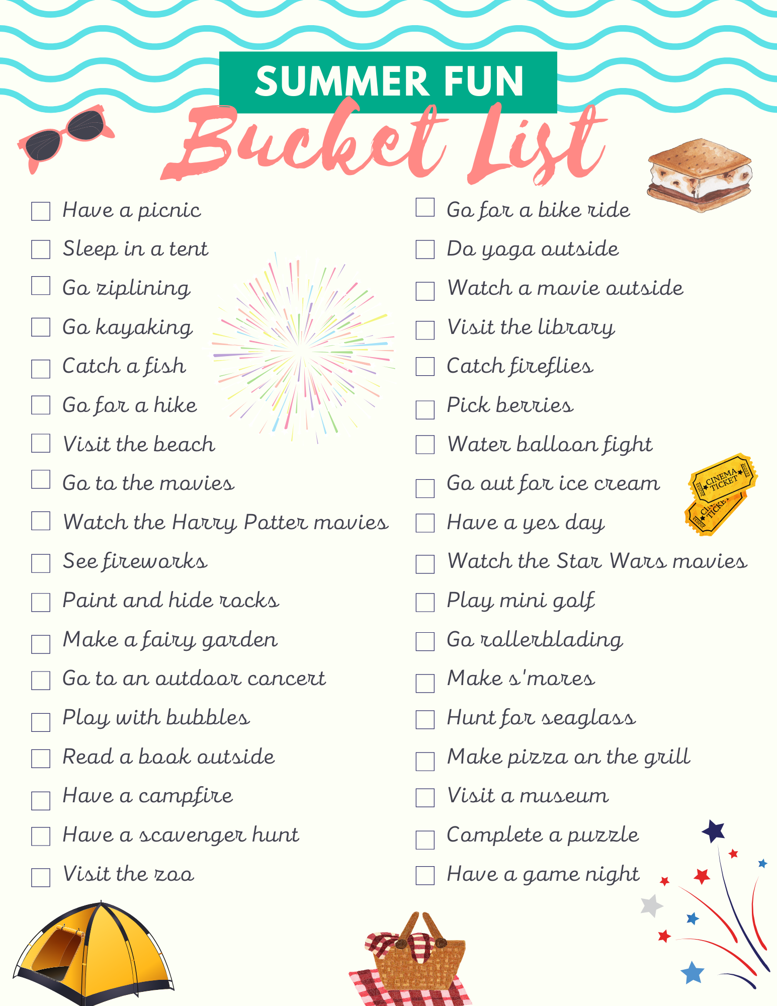 Summer Bucket List - Wife Mother Runner